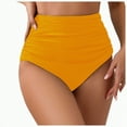 thumbnail image 1 of Godom Women Ruched Swim Bottoms High Waisted Bikini Bottoms Full Coverage Bathing Suit Briefs S-XXL, 1 of 5