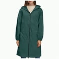 thumbnail image 1 of Godom Women Waterproof Raincoat Long Hooded Windbreaker Trench Jacket Plus Size Zipper Jacket Rain Jackets 2025, 1 of 7