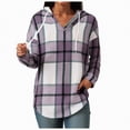 thumbnail image 1 of Godom Women's Hoodie Oversized Waffle Knit Tops Casual Shirts Long Sleeve V Neck Plaid Casual Tunic Sweatshirt, 1 of 7