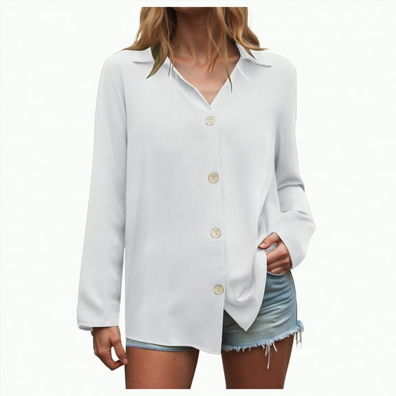 Godom Women's Long Sleeve Button Down Shirts -Free Office Work Blouse
