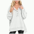 thumbnail image 1 of Godom Women's Oversized Sweatshirt Casual Long Sleeve Button Neck Pullover Sweatshirts for Women Light Patchwork Shirts, 1 of 7