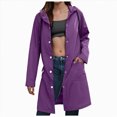 thumbnail image 1 of Godom Women's Rain Coat - Lightweight Plus Size Buttons Waterproof Rain Jacket for Women, 1 of 7
