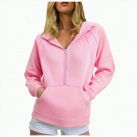 Godom Women's Sweatshirt Quarter-Zip V Neck Fleece Pullover Hoodie 2025 Winter Clothes