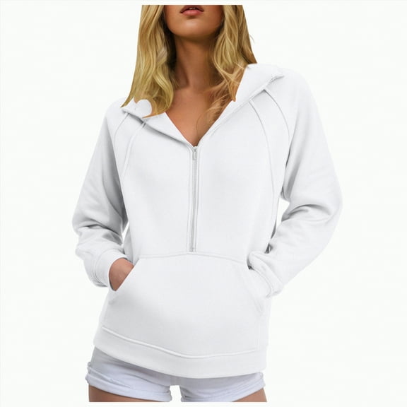 Godom Women's Sweatshirt Quarter-Zip V Neck Fleece Pullover Hoodie 2025 Winter Clothes