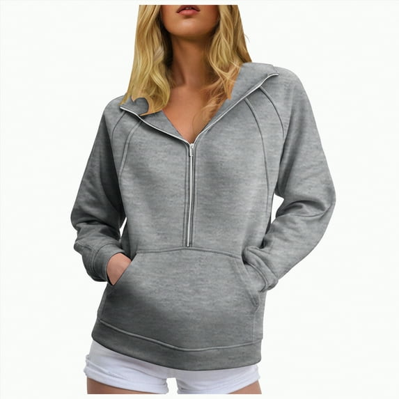 Godom Women's Sweatshirt Quarter-Zip V Neck Fleece Pullover Hoodie 2025 Winter Clothes