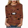thumbnail image 1 of Godom Womens 3/4 Sleeve Shirts 2025 Fall Tunic Tops Crewneck Blouses Halloween Print, 1 of 6