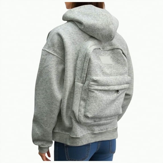 Godom Womens Cute Travel Hoodie with Backpack Full Zip Up Sweatshirt with Pockets Loose Casual Pullover Hoodies