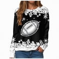 thumbnail image 1 of Godom Womens Football Sweatshirt Graphic Y2k Hoodies Pullover Rugby Printed Long Sleeve Tops with Pockets, 1 of 6