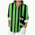 thumbnail image 1 of Godom Womens Halloween Shirt Cute Graphic Tee Long Sleeve Button Up Tops, 1 of 5