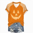 thumbnail image 1 of Godom Womens Halloween T-Shirt Funny Short Sleeve V Neck Graphic Tees Tops, 1 of 7
