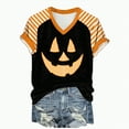 thumbnail image 1 of Godom Womens Halloween T-Shirt Funny Short Sleeve V Neck Graphic Tees Tops, 1 of 7