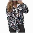 thumbnail image 1 of Godom Womens Hoodies Half Zip Fleece Pullover Tops Camo Print Quarter Zipper Hoodies Fall Winter Clothes, 1 of 7