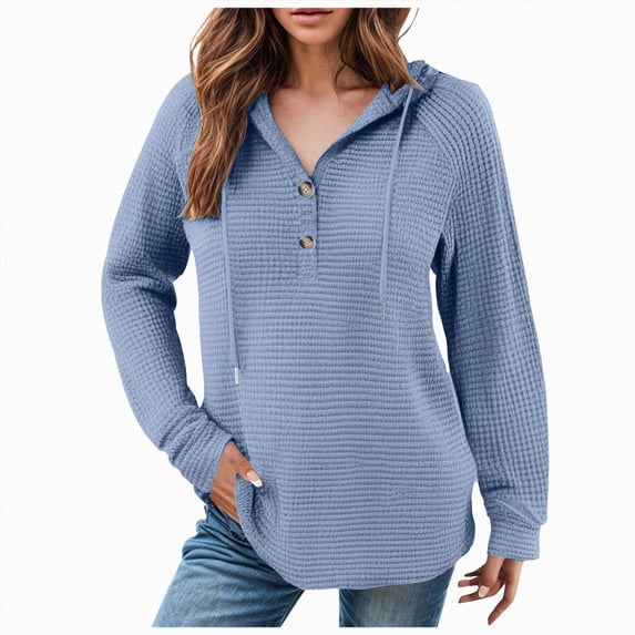Godom Womens Hoodies Pullover Sweaters Tunic Tops for Women Loose Fit Dressy Oversized Sweatshirt with Buttons