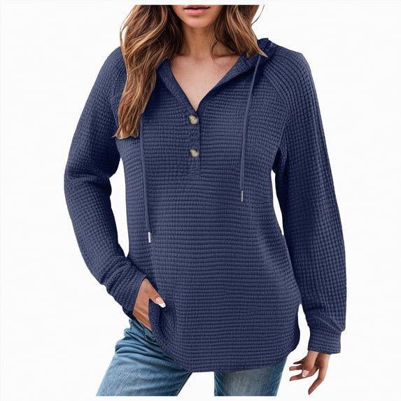 Godom Womens Hoodies Pullover Sweaters Tunic Tops for Women Loose Fit Dressy Oversized Sweatshirt with Buttons
