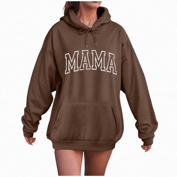 Godom Womens Oversized Letter Print Hoodies Graphic Fleece Sweatshirts Long Sleeve Pullover with Pocket 2025