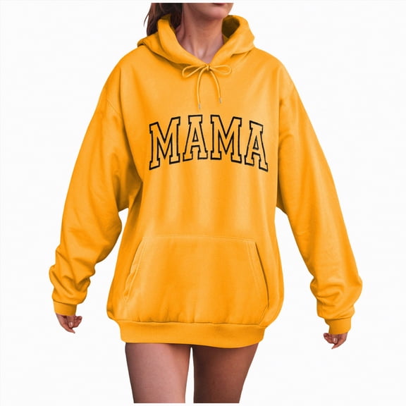 Godom Womens Oversized Letter Print Hoodies Graphic Fleece Sweatshirts Long Sleeve Pullover with Pocket 2025