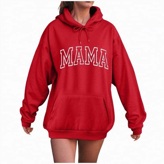 Godom Womens Oversized Letter Print Hoodies Graphic Fleece Sweatshirts Long Sleeve Pullover with Pocket 2025