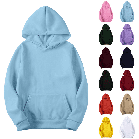 Godom Womens Solid Hoodies Fall Fashion Casual Long Sleeve Hooded Sweatshirts Loose Comfy Trendy Pullover Tops with Pockets