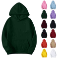 thumbnail image 1 of Godom Womens Solid Hoodies Fall Fashion Casual Long Sleeve Hooded Sweatshirts Loose Comfy Trendy Pullover Tops with Pockets, 1 of 7