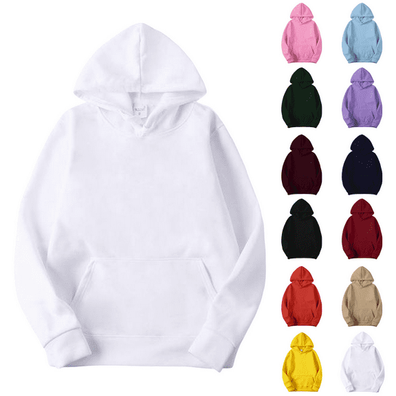 Godom Womens Solid Hoodies Fall Fashion Casual Long Sleeve Hooded Sweatshirts Loose Comfy Trendy Pullover Tops with Pockets