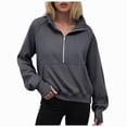 thumbnail image 1 of Godom Womens Sweatshirt Cropped Fleece Sweatshirts 2025 Fall Fashion Quarter Zip Pullover Long Sleeve Tops Winter Clothes, 1 of 6