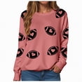 thumbnail image 1 of Godom Womens Sweatshirts Crewneck Rugby Printed Long Sleeve Tops Oversized Pullover Sweatshirt for Women, 1 of 7