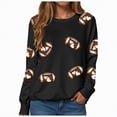 thumbnail image 1 of Godom Womens Sweatshirts Crewneck Rugby Printed Long Sleeve Tops Oversized Pullover Sweatshirt for Women, 1 of 7