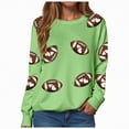 thumbnail image 1 of Godom Womens Sweatshirts Crewneck Rugby Printed Long Sleeve Tops Oversized Pullover Sweatshirt for Women, 1 of 7