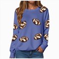 thumbnail image 1 of Godom Womens Sweatshirts Crewneck Rugby Printed Long Sleeve Tops Oversized Pullover Sweatshirt for Women, 1 of 7