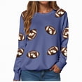 thumbnail image 1 of Godom Womens Sweatshirts Crewneck Rugby Printed Long Sleeve Tops Oversized Pullover Sweatshirt for Women, 1 of 7