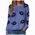 thumbnail image 1 of Godom Womens Sweatshirts Crewneck Rugby Printed Long Sleeve Tops Oversized Pullover Sweatshirt for Women, 1 of 7