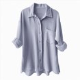 thumbnail image 1 of Godom Womens V Neck Long Sleeve Button Down Blouses Tops Oversize Leisure Shirt, 1 of 6
