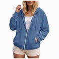 thumbnail image 1 of Godom Womens Zip Up Hoodies Oversized Fall Outfits 2025 Drawstring Zipper Hoodie Casual Loose Fit Long Sleeve Hoodies, 1 of 7