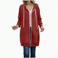 thumbnail image 1 of Godom Zip Up Hoodies for Women Oversized Fleece Long Pullover Hooded Sweatshirts Casual Long Sleeve Fall Jackets Coat 2025, 1 of 7