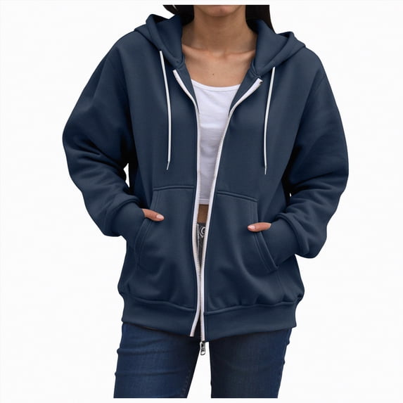 Godom Zip Up Y2k Hoodies for Women fall Casual Long Sleeve Sweatshirts 2025 Lightweight Comfort Soft Jackets