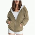 thumbnail image 1 of Godom Zip up Womens Hoodies Zipper Jacket Plus Size Womens Sweatshirts Hoodies Casual Crew Neck Long Sleeve Plain Athletic Jacket Women, 1 of 5