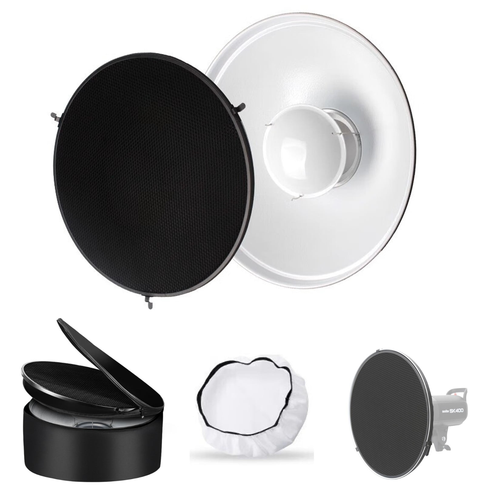 Godox 16.5inch/42cm White Beauty Dish Bowens Mount Reflector w ...