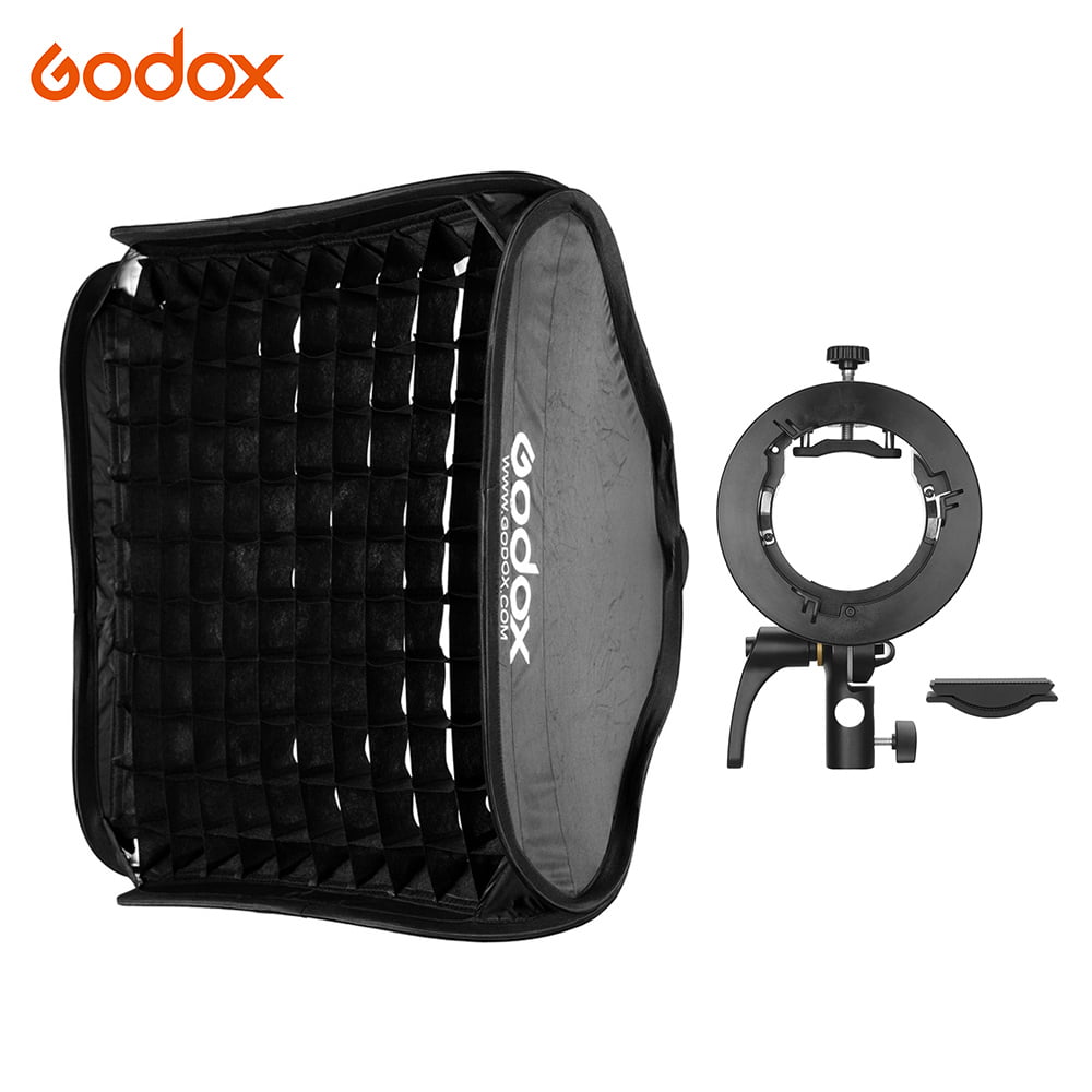  Godox Soft Box softbox Light 24'' x 24'' with Godox S-Type  Speedlite Bracket, Bowens Mount Portable Softbox Kit Suitable for Godox V1  AD400Pro AD200Pro AD200 V860II TT685II TT600 TT350 