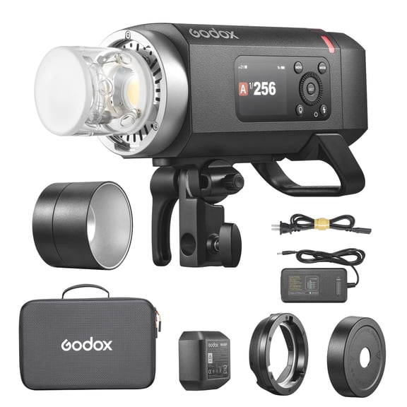 Godox AD400Pro II Flash Strobe, 400Ws HSS 1/8000, 0.01-1s Recycle, 2.4G Wireless, One-Tap Sync with X3, Rechargeable Battery, Bowens Mount for Studio/Outdoor