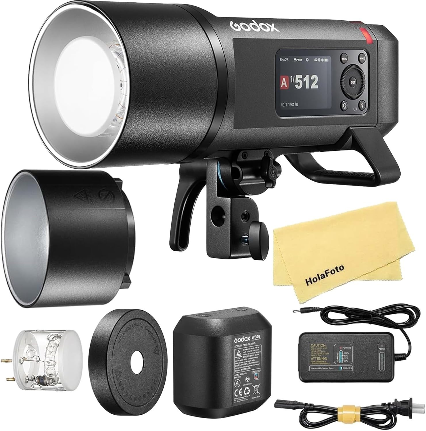 Godox AD600 Pro II Flash Stroboscopico 600Ws Per Esterni – TTL 2.4G, HSS 1/8000s, Tempo Riciclo 0.01-0.9s, Luce Modellante LED Bicolore 40W Per Canon Nikon Sony Fujifilm Olympus Panasonic Pentax Leica
