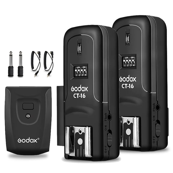 Godox CT-16 Wireless Radio Flash Trigger Receiver Kit,Fit Compatible for Canon Nikon Pentax DSLR Camera Studio 3 in 1 Flash Transmitter and Receiver