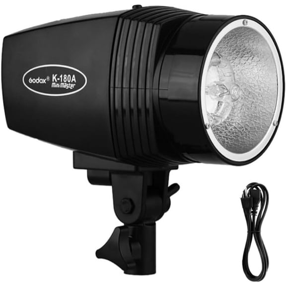 Godox K180A Studio Flash Strobe Light for Phototgraphy, 180W Compact Monolight Photoshoot Daylight Strobe Lighting, GN 45, 75W Modeling Lamp, Recycle Time 0.5-3s, for Beginner Home Studio, AC 110V