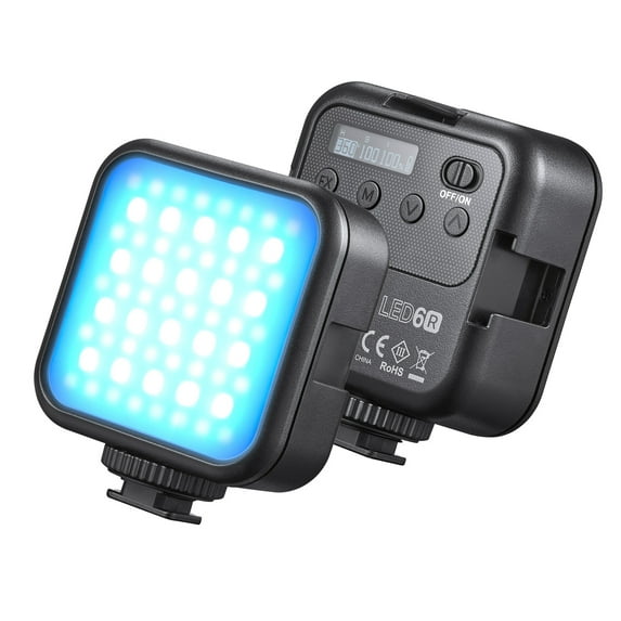 Godox LITEMONS LED6R RGB LED Video Light Rechargeable Mini Fill-in Light 3200K-6500K Dimmable 13 Lighting Effects Support Magnetic Adsorption with 3 Cold Shoe Mounts