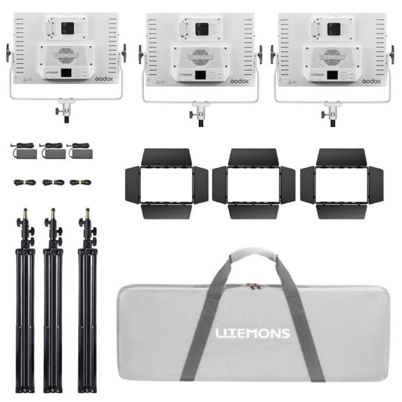 Godox Litemons LP1200R 120W RGB LED 3-Light Panel Kit