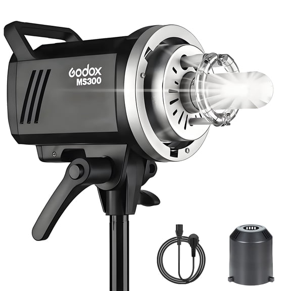 Godox MS300 MS 300 Studio Flash Strobe, MS300 300W Monolight with Bowens Mount, 2.4G Wireless X System,150W Modeling Lamp, 0.1-1.3s Recycle, GODOX MS300 Strobe Light for Photography - 110V