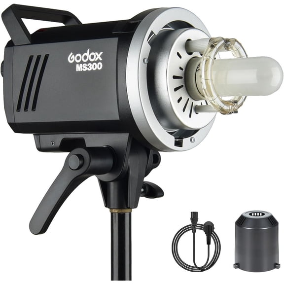 Godox MS300 MS 300 Studio Flash Strobe, MS300 300W Monolight with Bowens Mount, 2.4G Wireless X System,150W Modeling Lamp, 0.1-1.3s Recycle, GODOX MS300 Strobe Light for Photography - 110V