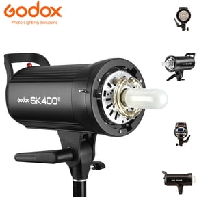 Godox SK400II 400Ws Photo Studio Strobe Flash Monolight Light with Bowens Mount &Lamp Head,150W Modeling Lamp for Studio,Shooting,Location and Portrait Photography-110V