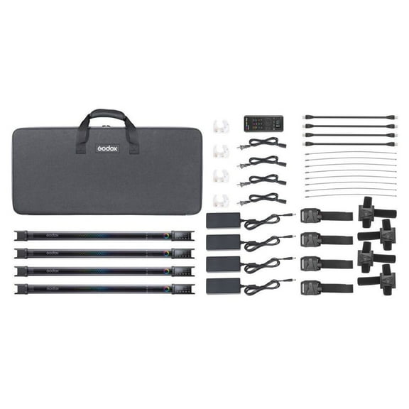 Godox TL60 Tube Light 4-Light Kit with RGB, HSI, and CCT Effects, and 36000 Colors for Filmmaking and Photography
