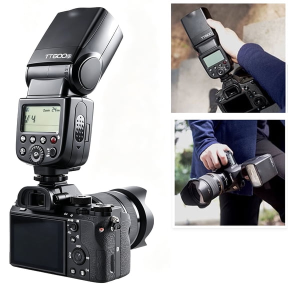 Godox TT600S GN60 2.4G Wireless X System Speedlite Flash Compatibel for so ny Camera 0.1-2.6s recycle time,5600k200k Color temperature,32 channel,230 Full power flashes