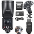 thumbnail image 1 of Godox V100 N V100-N 100Ws TTL Flash for Nikon Cameras, 400 Full Power Flashes, 1.7s Recycle Time, 2.4G Wireless with External Flash, HSS Speedlight, Touchscreen Flash (Godox V100-N USA Version), 1 of 10